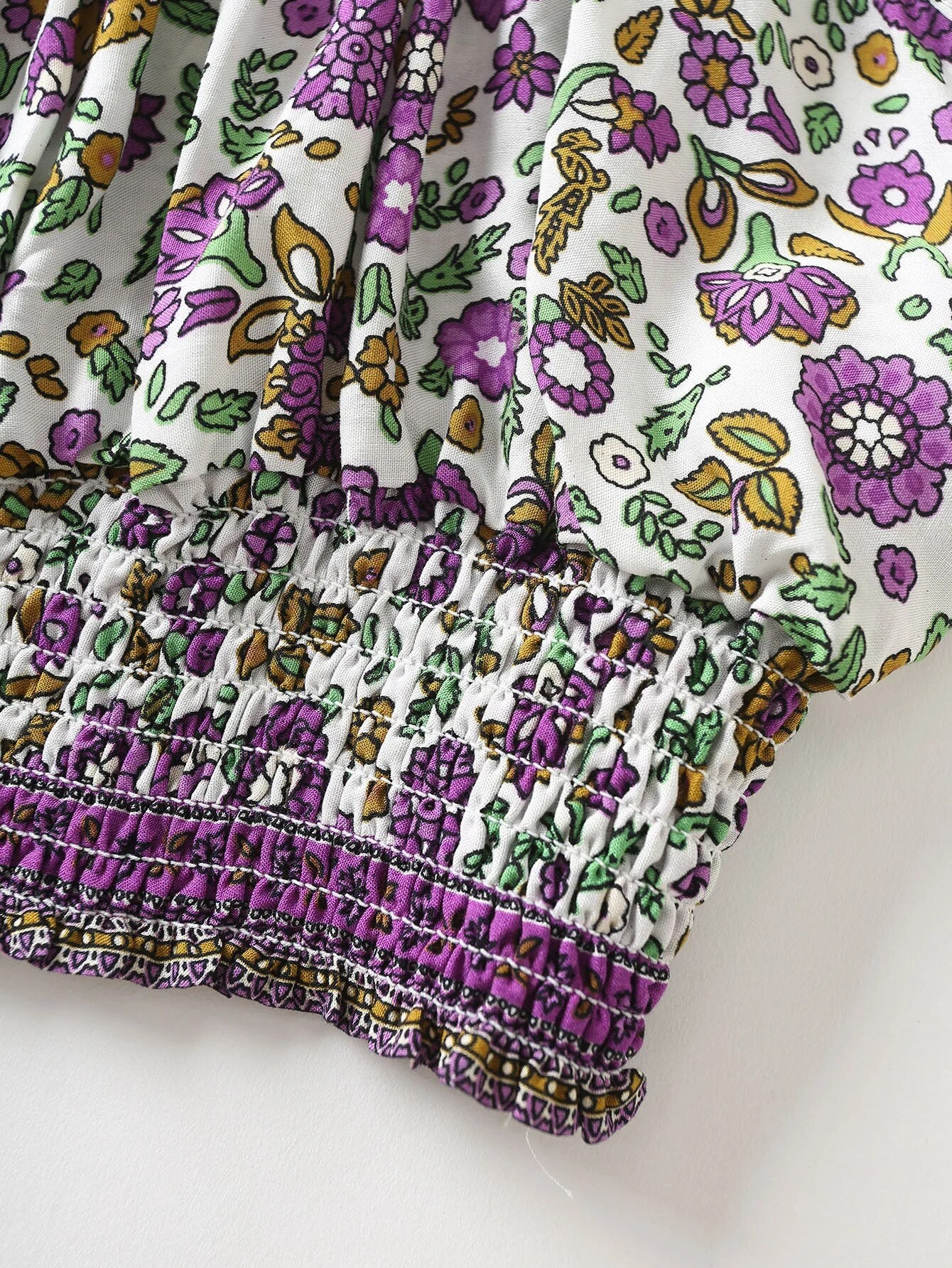 Bohemian Vintage Pattern Top and Pants - Top Boho