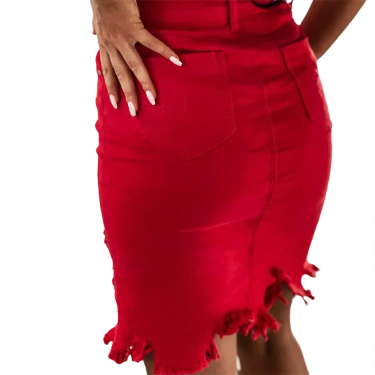 Boho High waist Denim Skirt