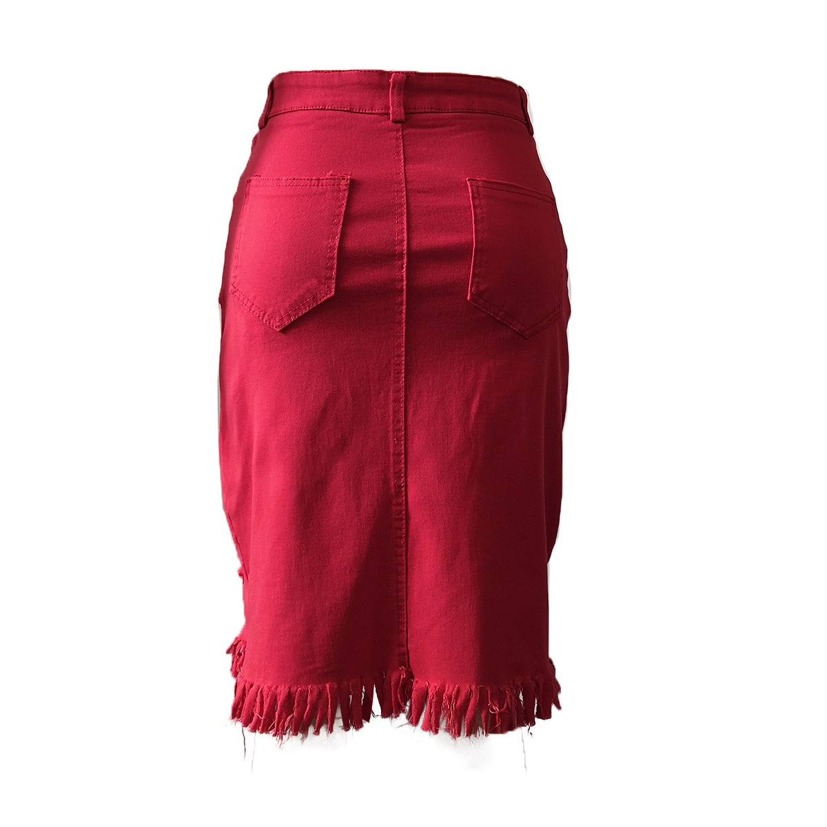 Boho High waist Denim Skirt