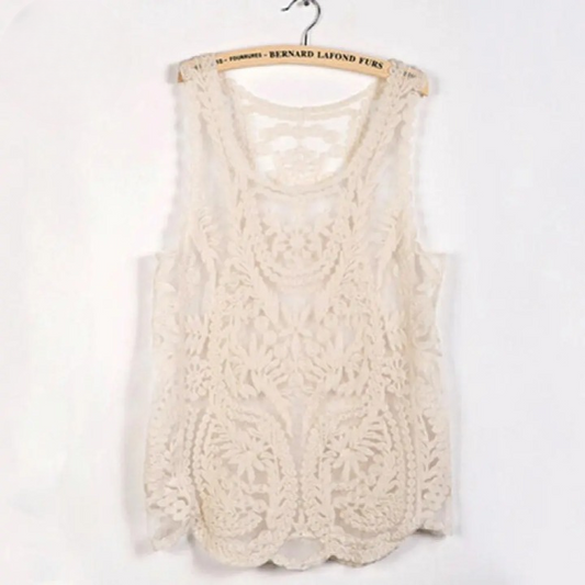 Boho Sleeveless Lace Top - Top Boho