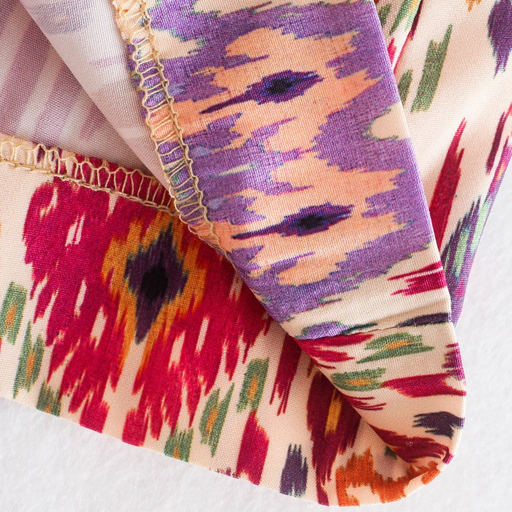 Boho Knotted Totem Print Skirt
