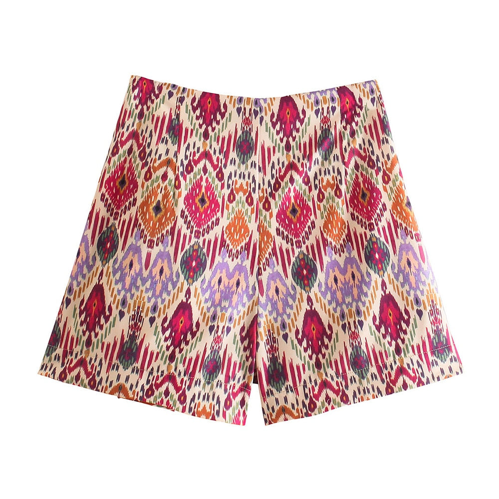 Boho Knotted Totem Print Skirt