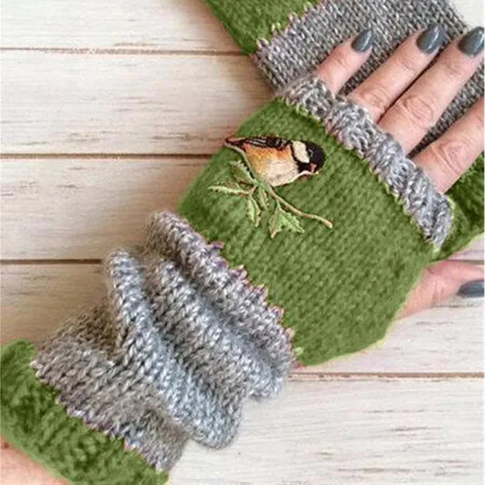 Boho Birdy Fingerless Gloves - Top Boho