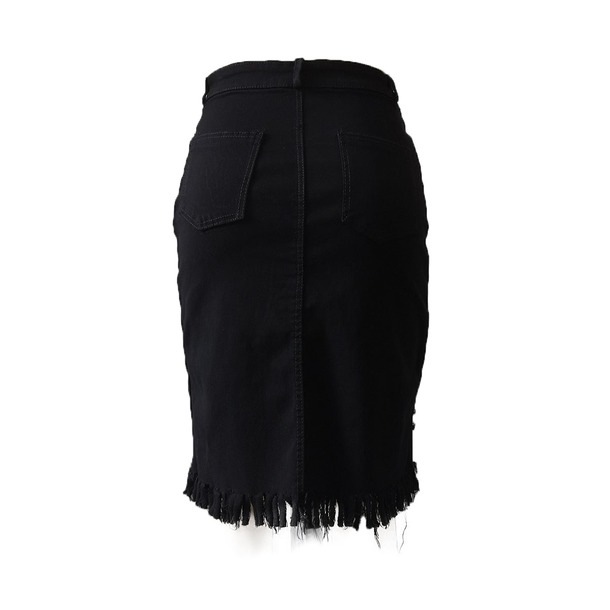 Boho High waist Denim Skirt