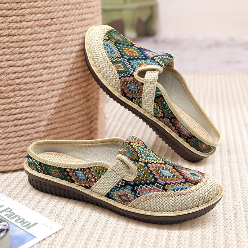 Boho Embroidery Slipper