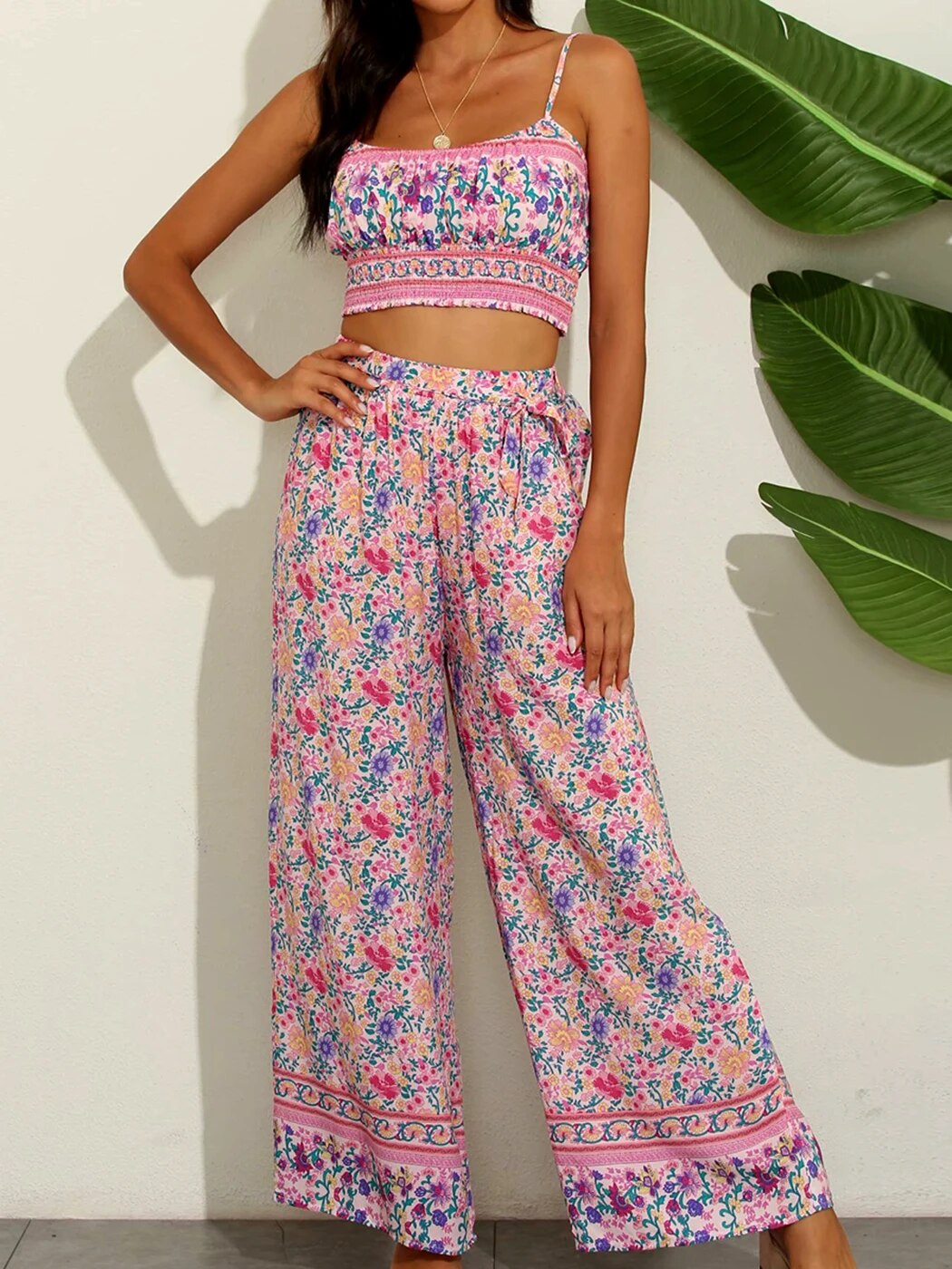 Bohemian Vintage Pattern Top and Pants