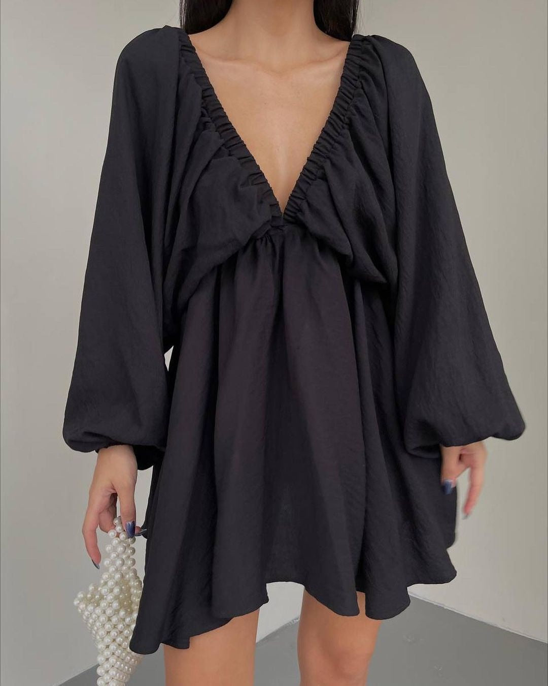 Bohemian Low Cut Loose V-Neck Dress - Top Boho