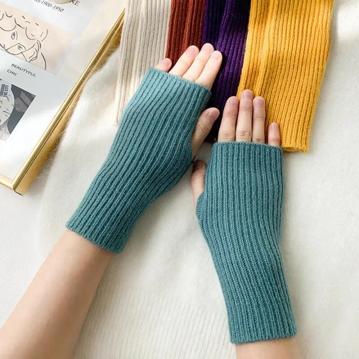 Boho Retro Fingerless Knitted Gloves - Top Boho