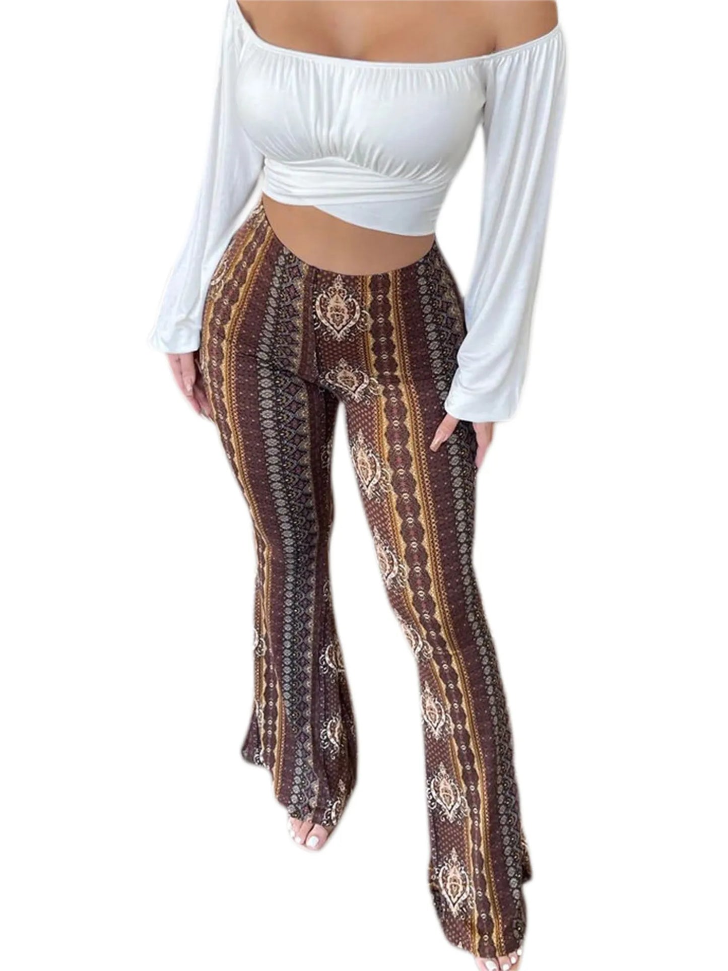 Bohemian Flare Wide Leg Pants - Top Boho