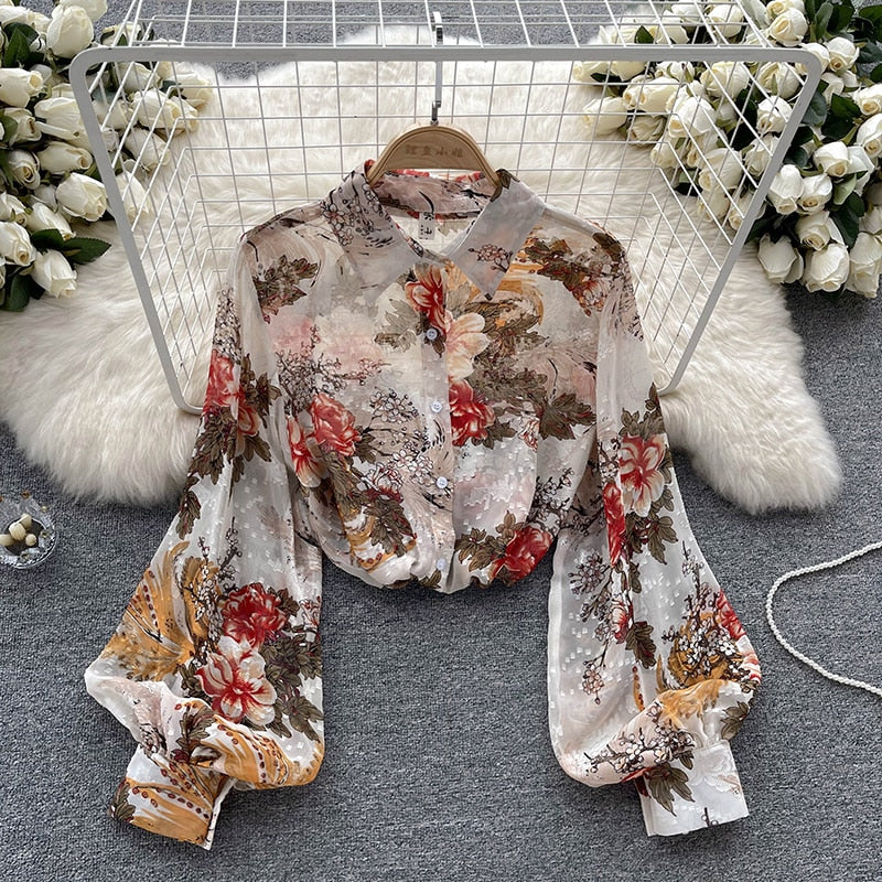 Boho Chiffon Floral Blouse - Top Boho