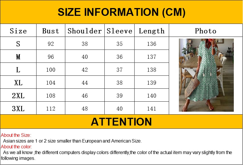 Vintage Bohemian V Neck Print Dress - Top Boho