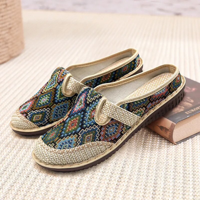 Boho Embroidery Slipper