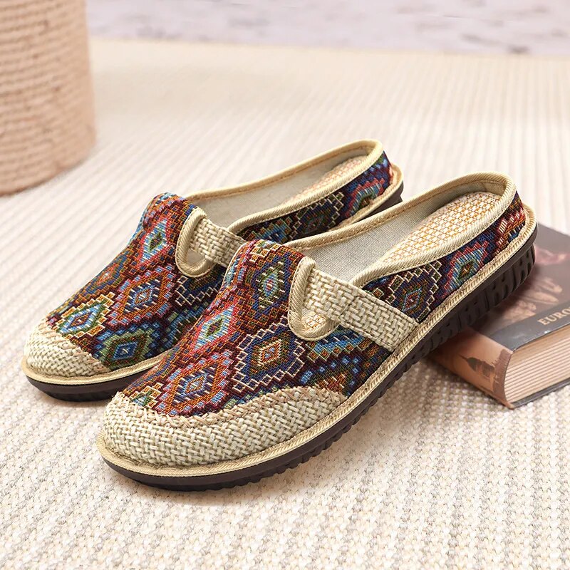 Boho Embroidery Slipper