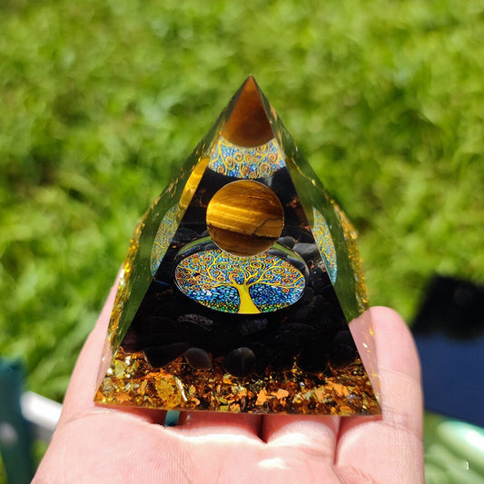Orgonite Pyramid Reiki Amethyst Ball Energy Healing Crystals - Top Boho