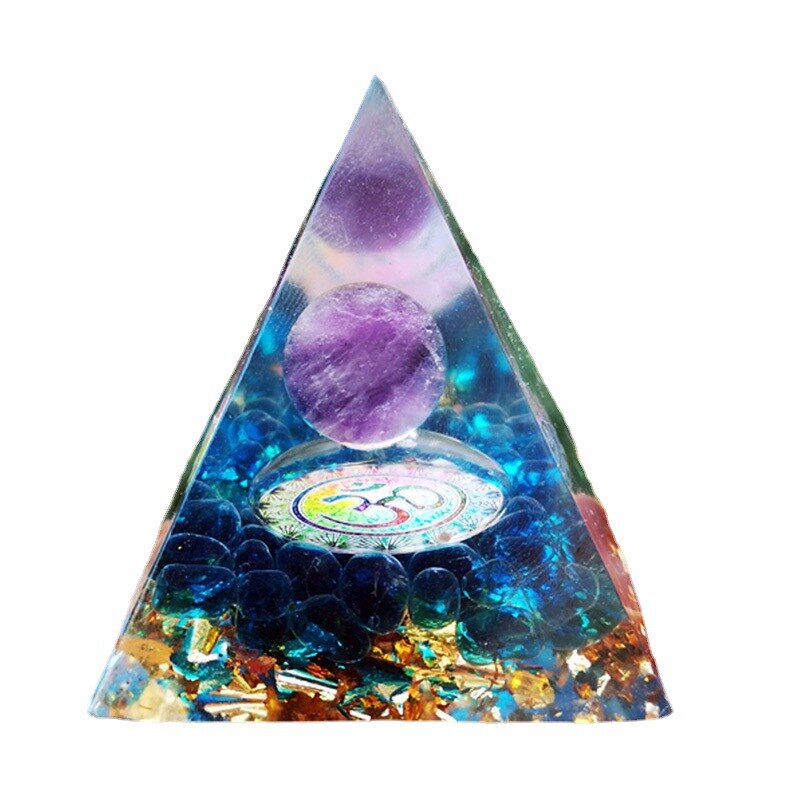 Orgonite Pyramid Reiki Amethyst Ball Energy Healing Crystals - Top Boho