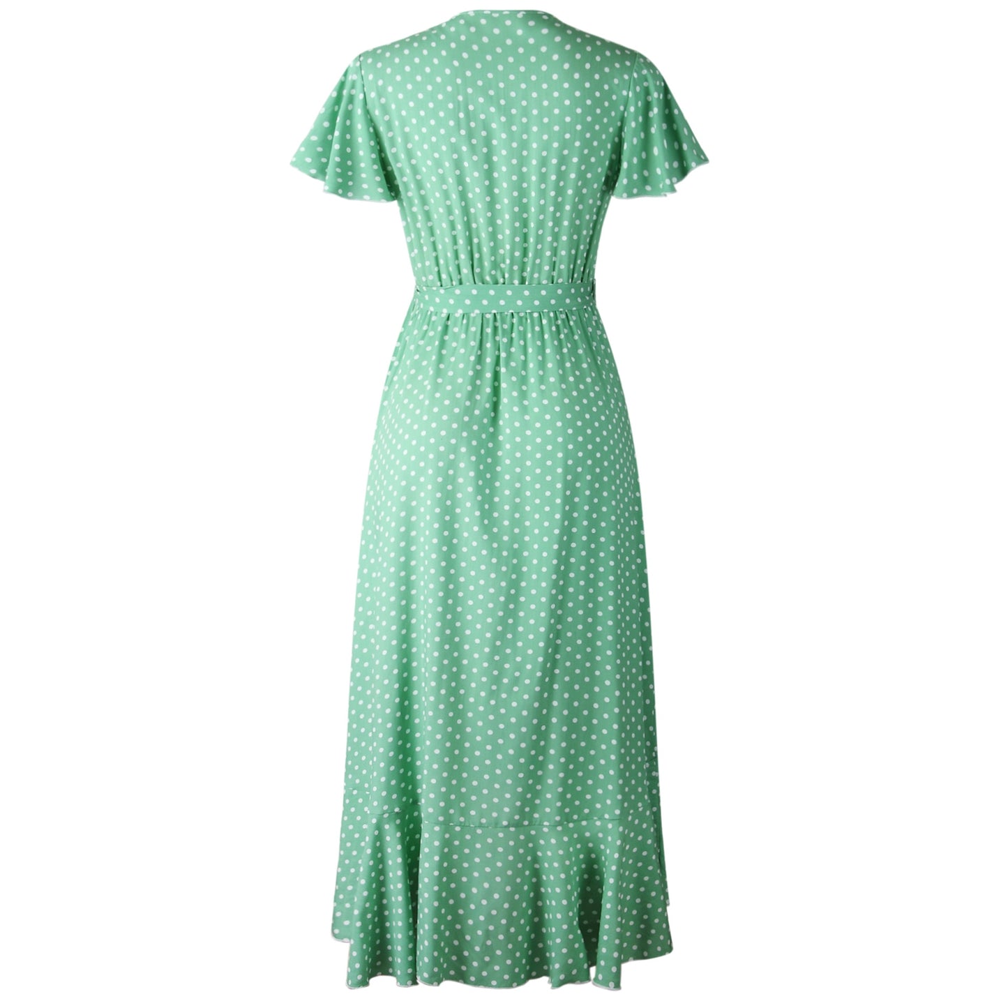 Boho Ruffle Trim Wrap Dress
