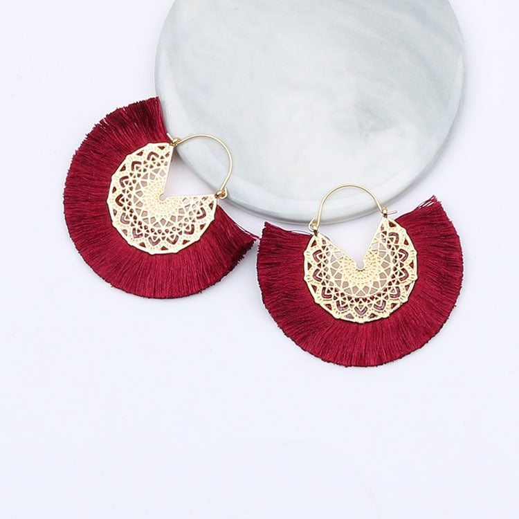 Boho Chic Fan Shaped Earrings