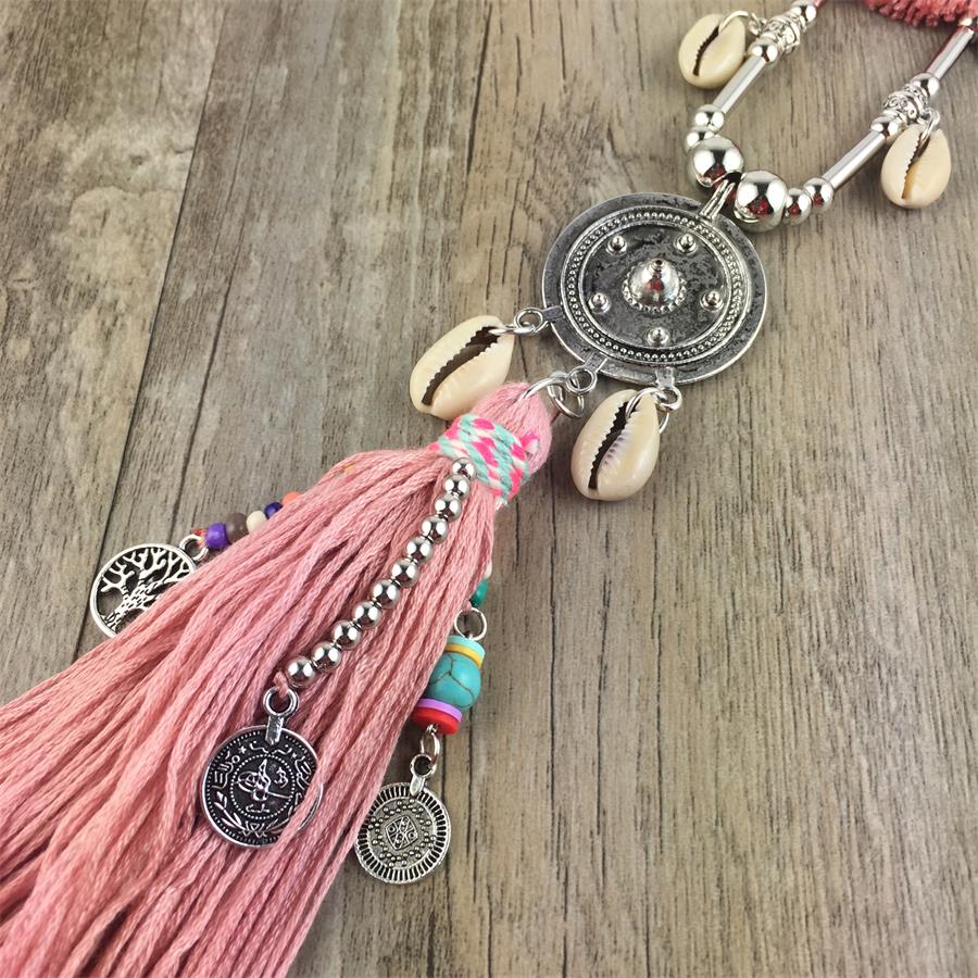 Boho Leather Necklace With Long Tassel - Top Boho