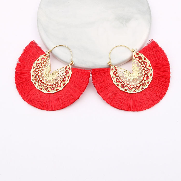 Boho Chic Fan Shaped Earrings