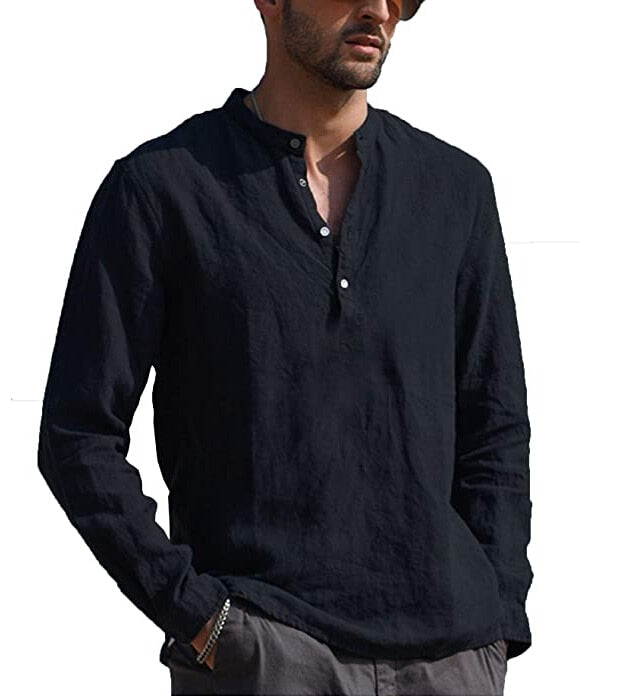 Cotton Stand Collar Shirt