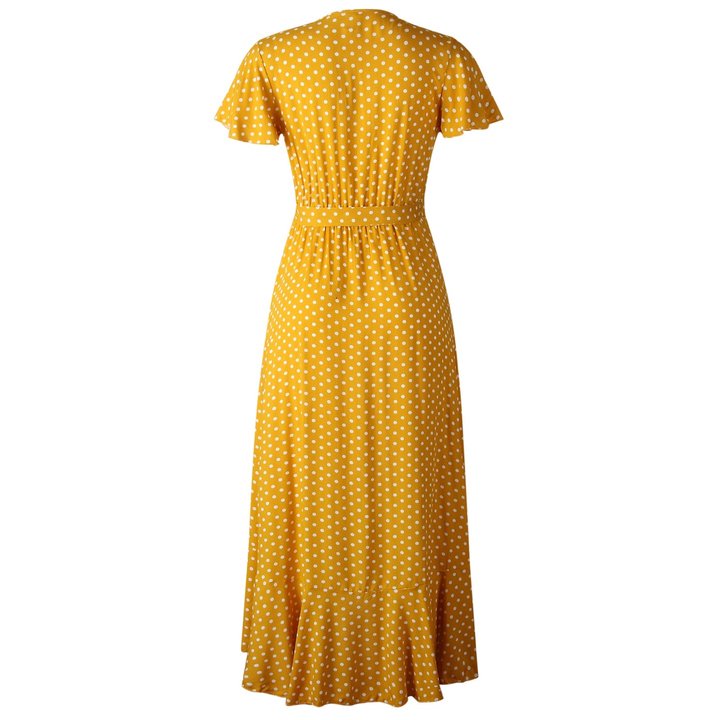 Boho Ruffle Trim Wrap Dress