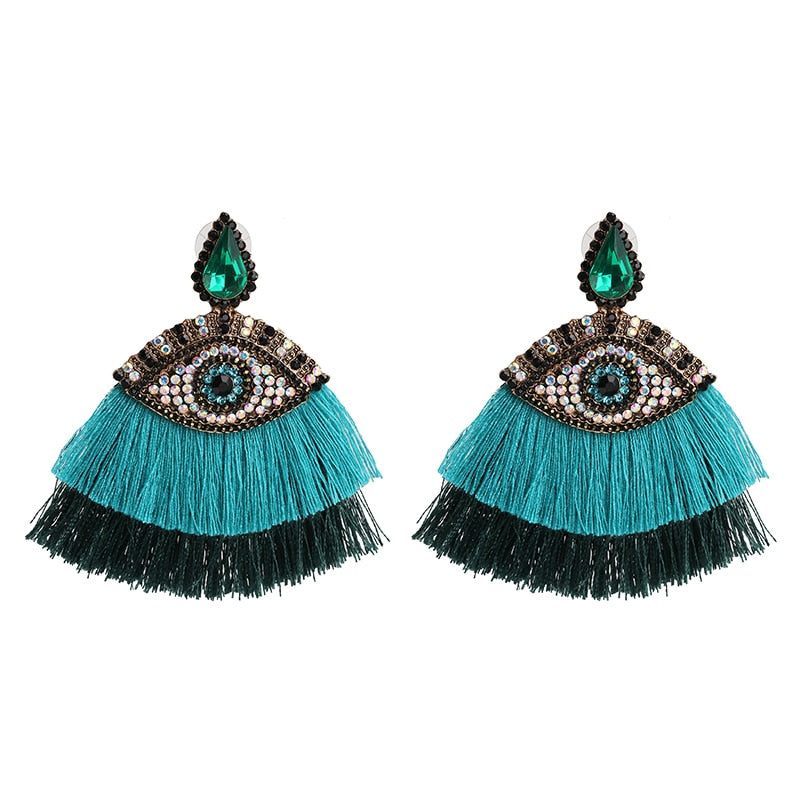 Boho Evil Eye Dangle Earrings