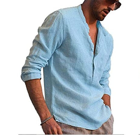 Cotton Stand Collar Shirt - Top Boho