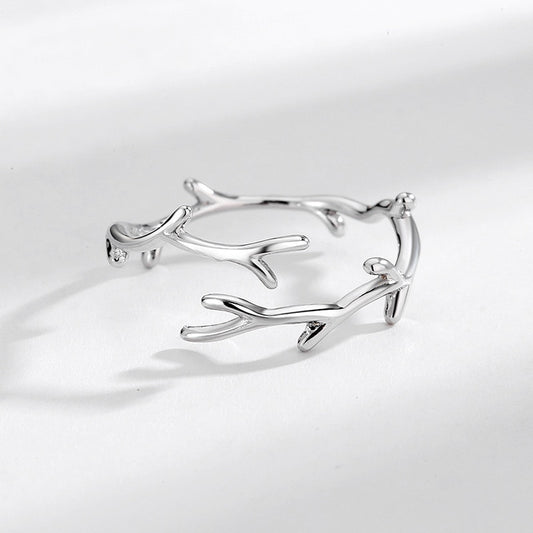 Elegant Branch Silver Ring - Top Boho