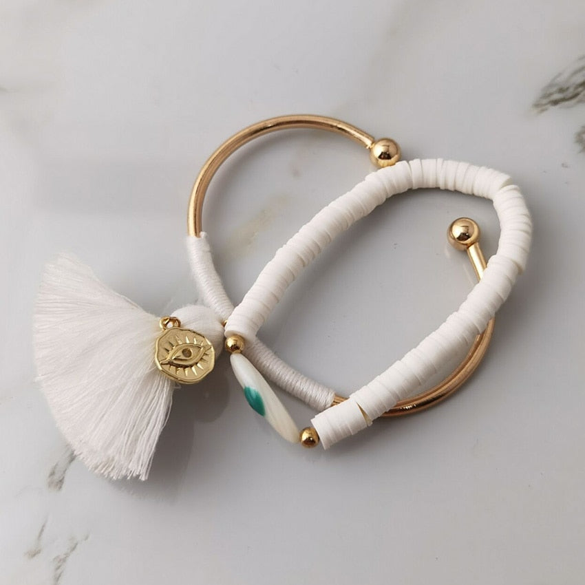 Boho Evil Eye with Tassel Bracelets - Top Boho