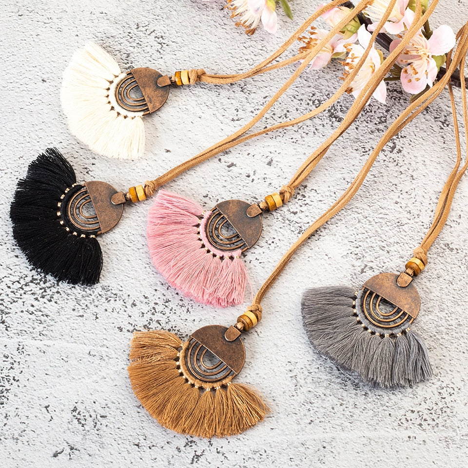 Boho Charm Tassel Pendant Necklace - Top Boho