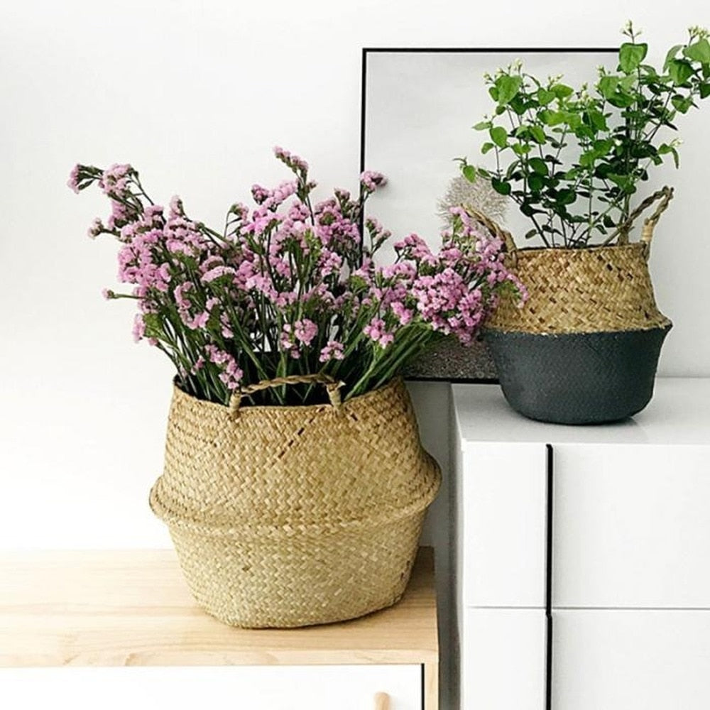 Bohemian Seaweed Wicker Basket - Top Boho