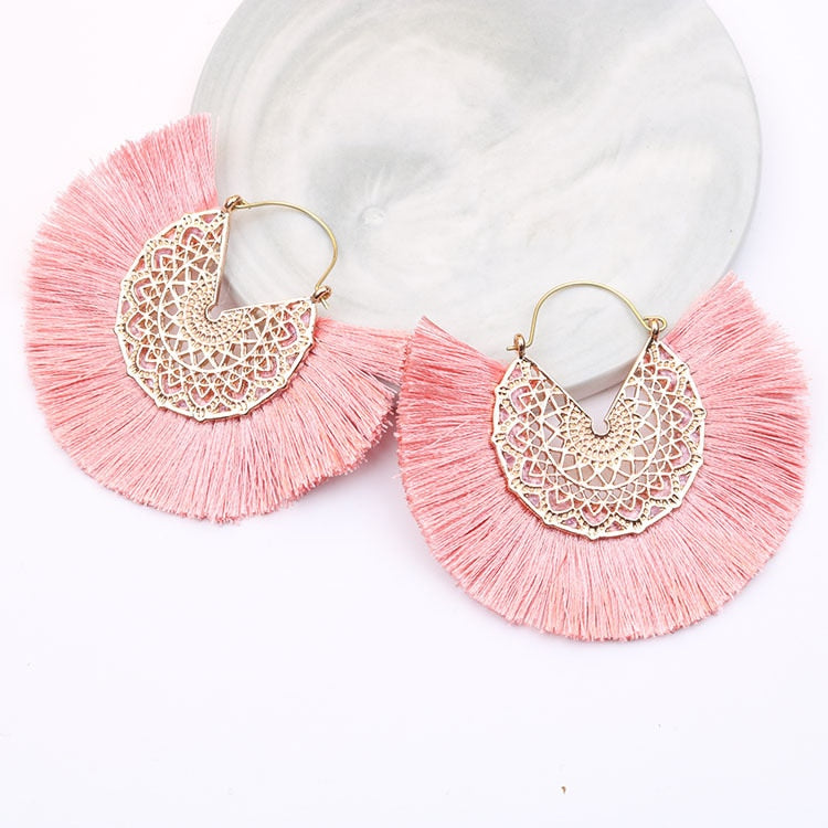 Boho Chic Fan Shaped Earrings