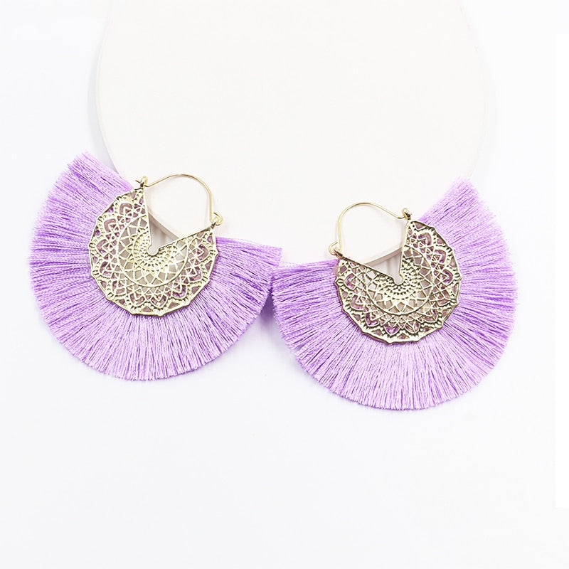 Boho Chic Fan Shaped Earrings