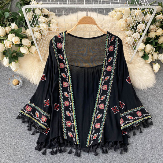 Boho Tassel Chiffon Cardigan - Top Boho