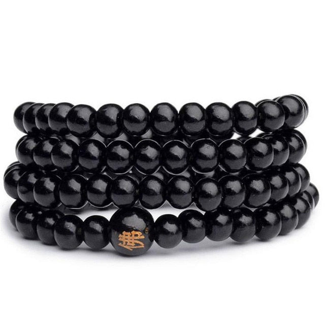 Natural Sandalwood Mala Prayer Bead Bracelet - Top Boho