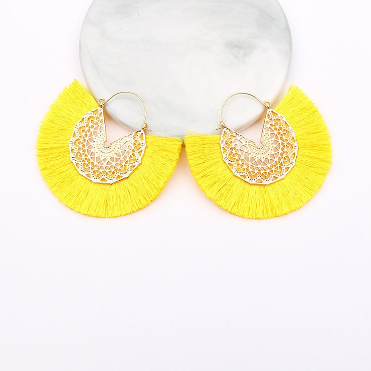 Boho Chic Fan Shaped Earrings