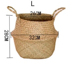 Bohemian Seaweed Wicker Basket - Top Boho