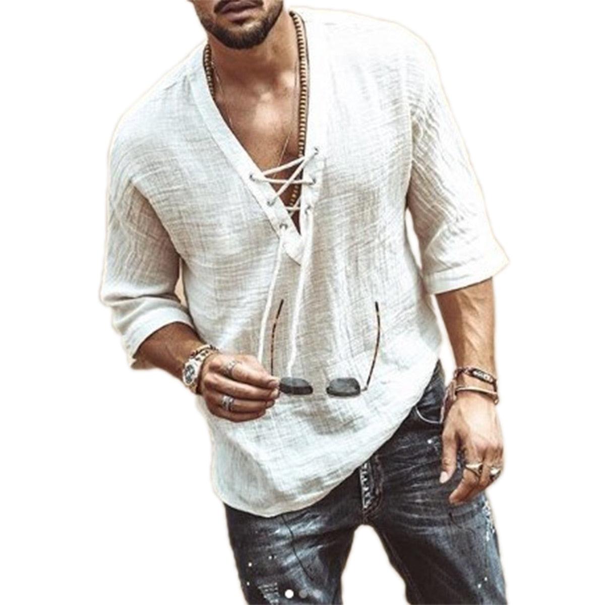 Boho Loose Linen Shirt - Top Boho