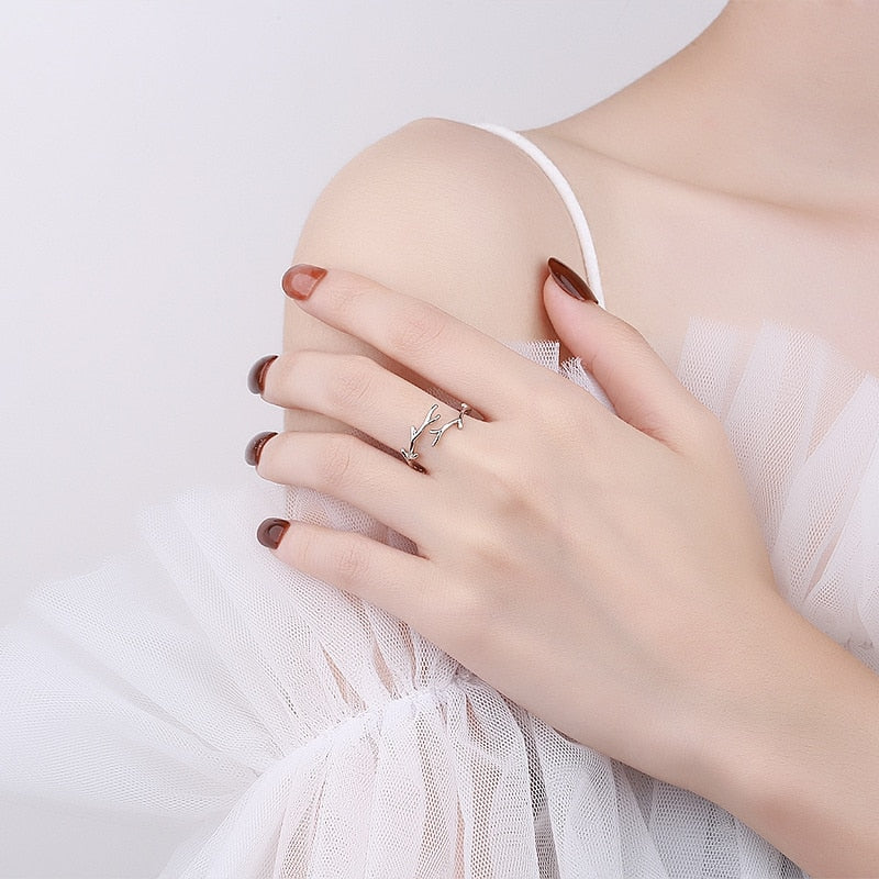 Elegant Branch Silver Ring