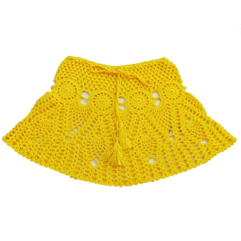 Boho Chic Crochet Mini Skirt - Top Boho
