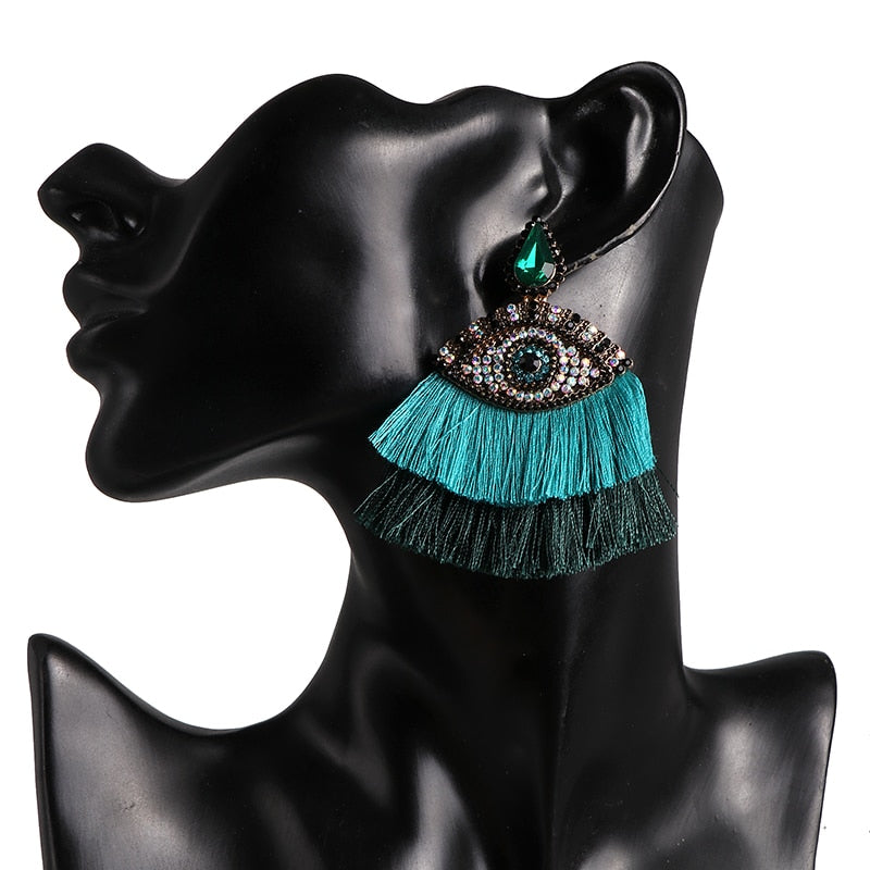 Boho Evil Eye Dangle Earrings