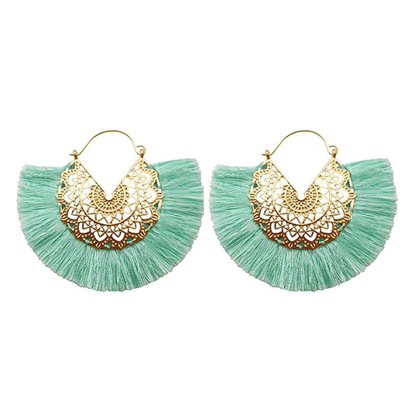 Boho Chic Fan Shaped Earrings