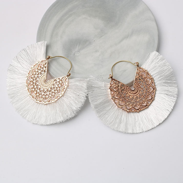 Boho Chic Fan Shaped Earrings