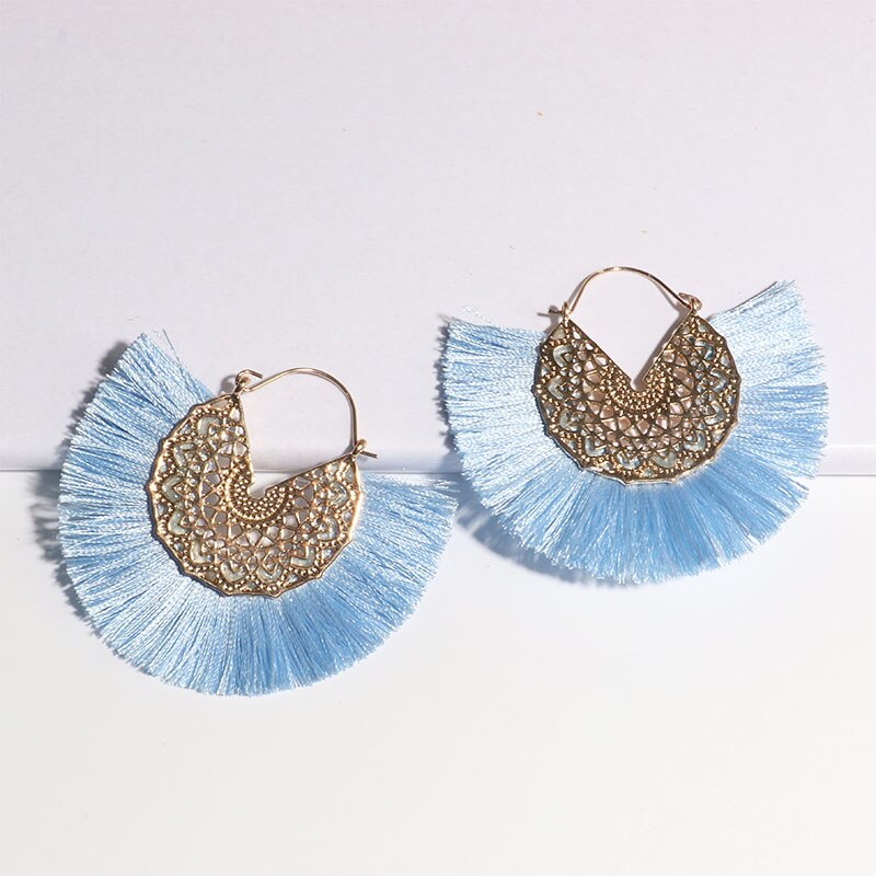 Boho Chic Fan Shaped Earrings