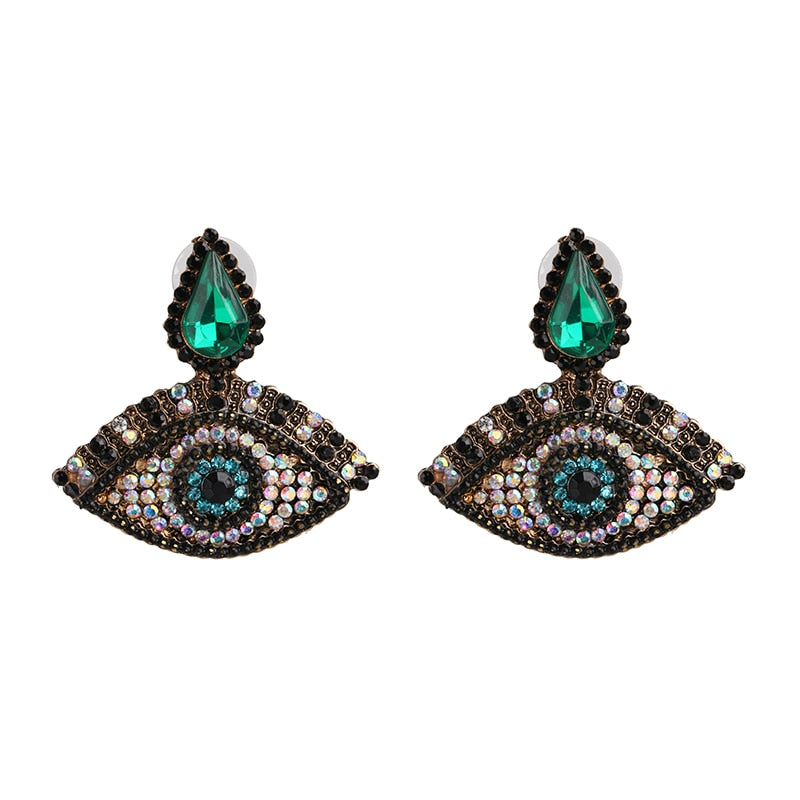 Boho Evil Eye Dangle Earrings