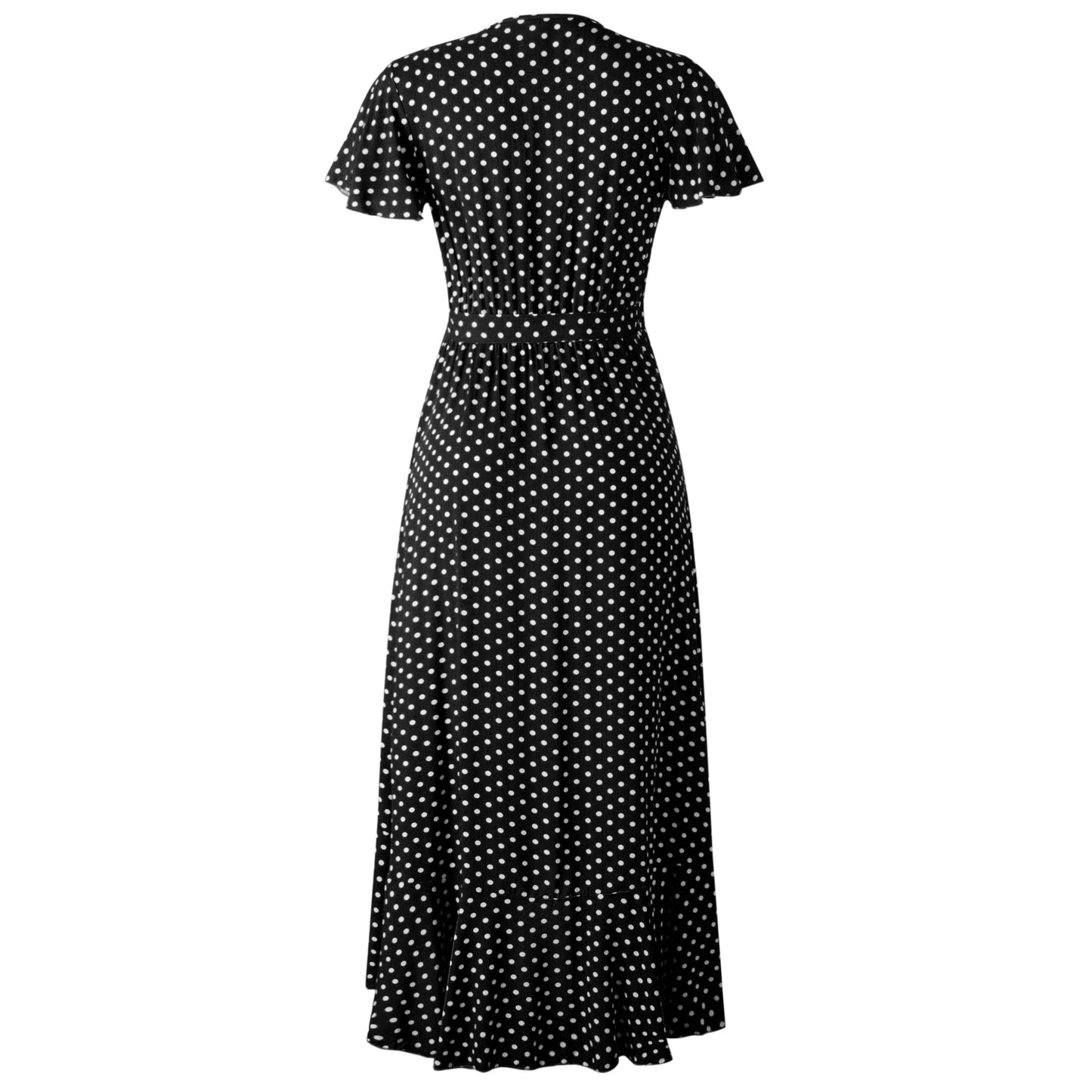 Boho Ruffle Trim Wrap Dress