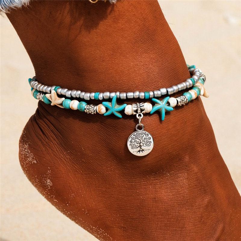 Handmade Bohemian Starfish Anklets for Women - Top Boho