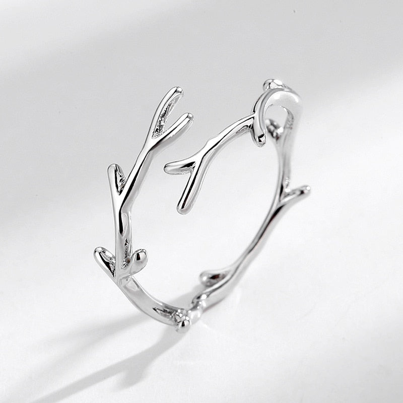 Elegant Branch Silver Ring