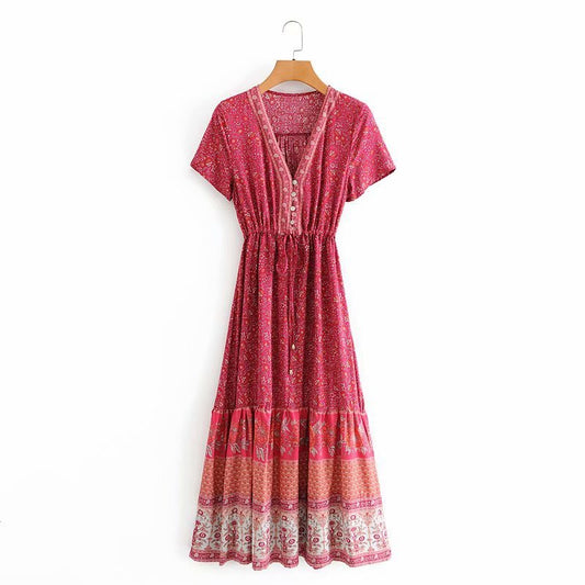 Boho Chic Flared Sleeves Maxi Dress - Top Boho