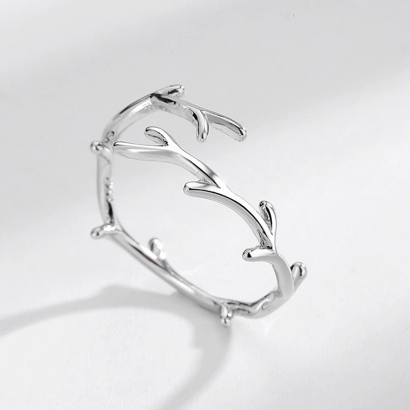 Elegant Branch Silver Ring